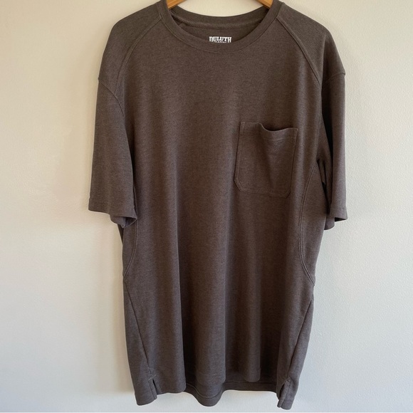 Duluth Trading Co Men's Waffle Knit Short Sleeve Pocket T-Shirt Brown Size Large - Picture 1 of 9